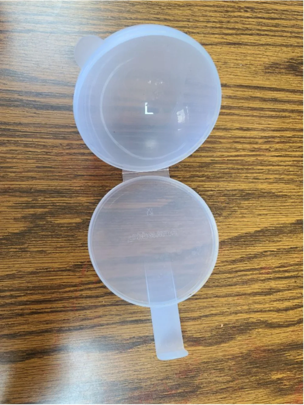 Vintage Tupperware Sheer Round Hinged Hanger Container 1362 Tidy-Up Hook